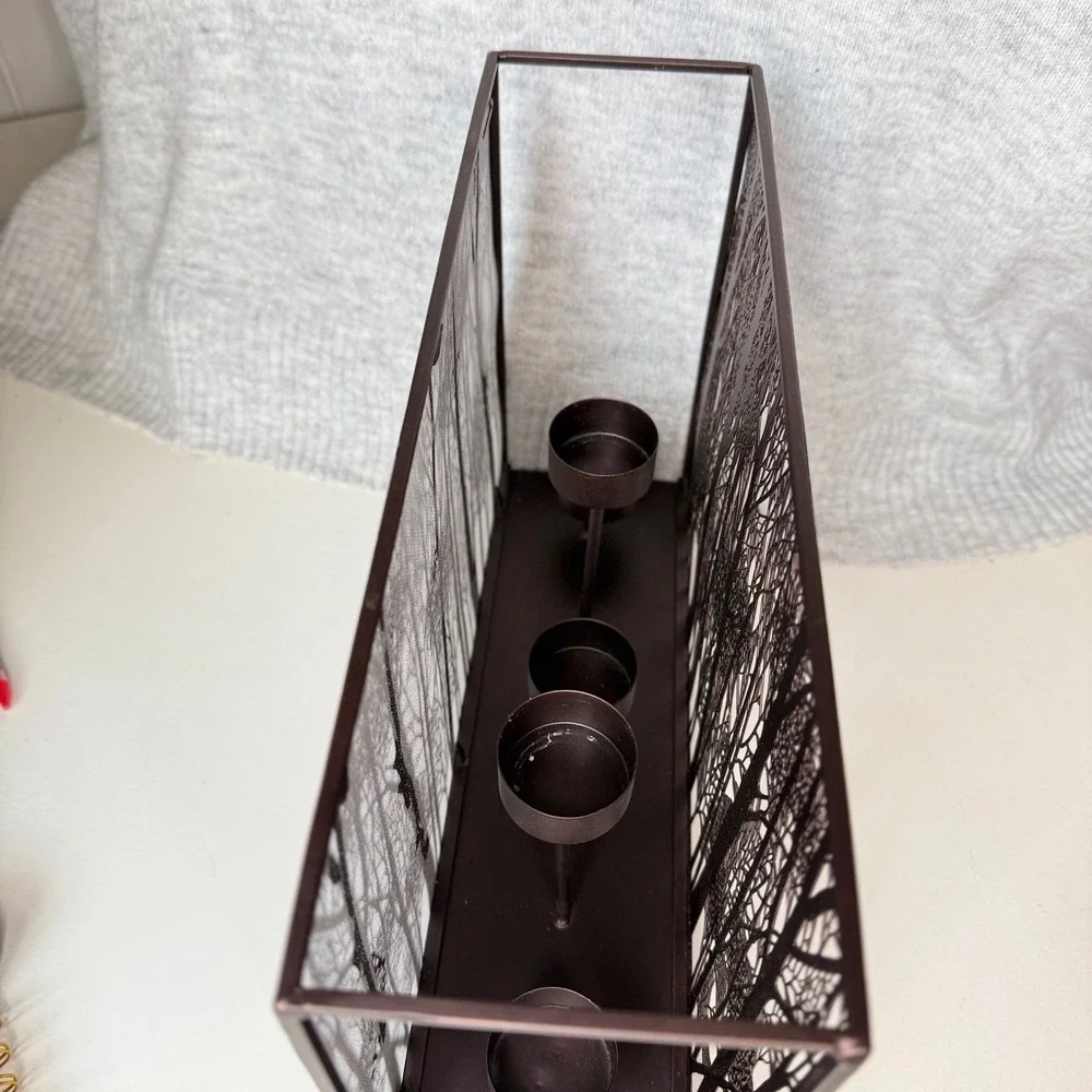 Yankee Candle Multi Forest Silhouette 5 Tea Light Holder Bronze Metal Brown Tree